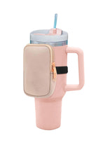 Pink Stainless Steel Double Insulated Straw Tumbler Mug with Bag