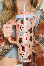 Pink Apricot Mixed Print Stainless Steel Tumbler