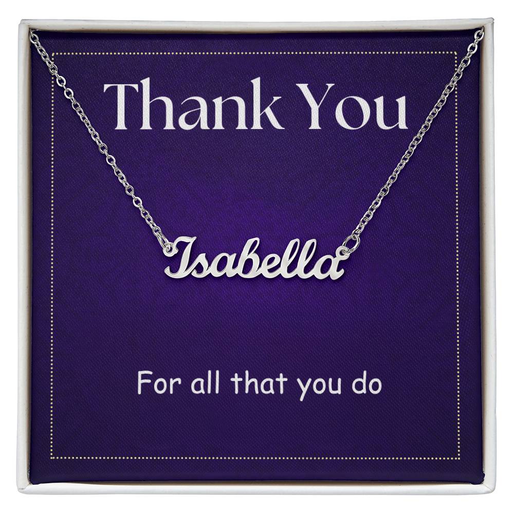 THANK YOU NAME NECKLACE