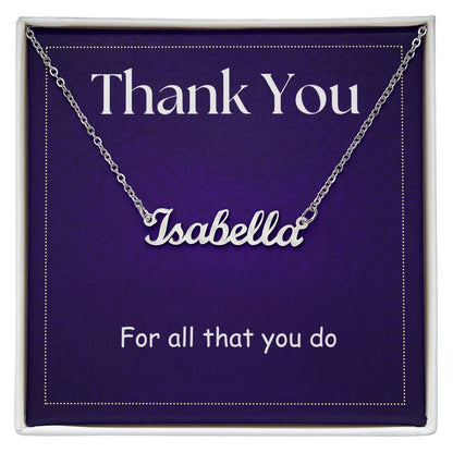 THANK YOU NAME NECKLACE