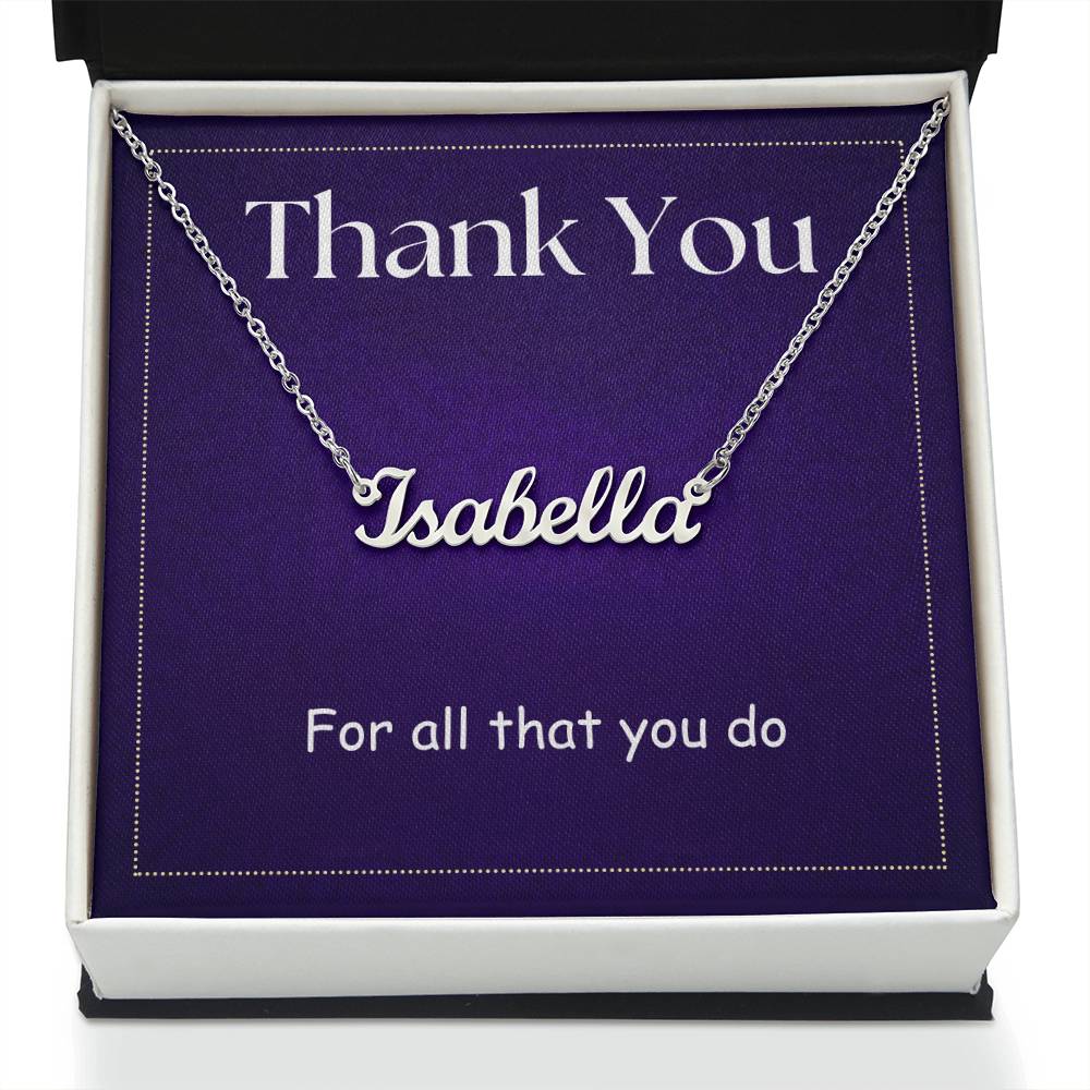 THANK YOU NAME NECKLACE