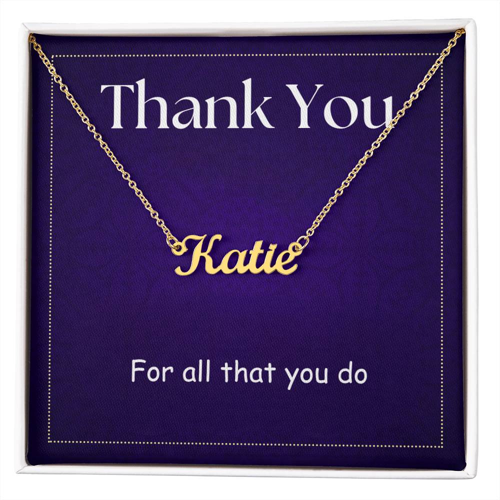 THANK YOU NAME NECKLACE