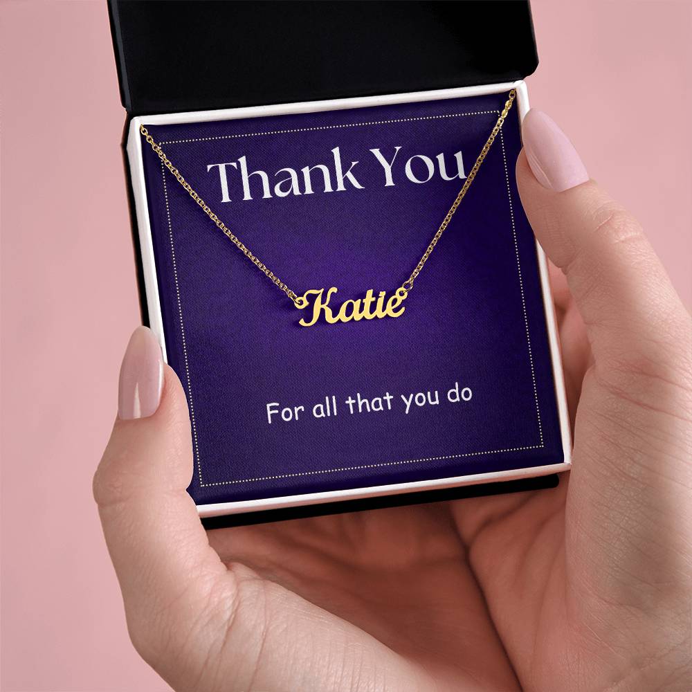 THANK YOU NAME NECKLACE