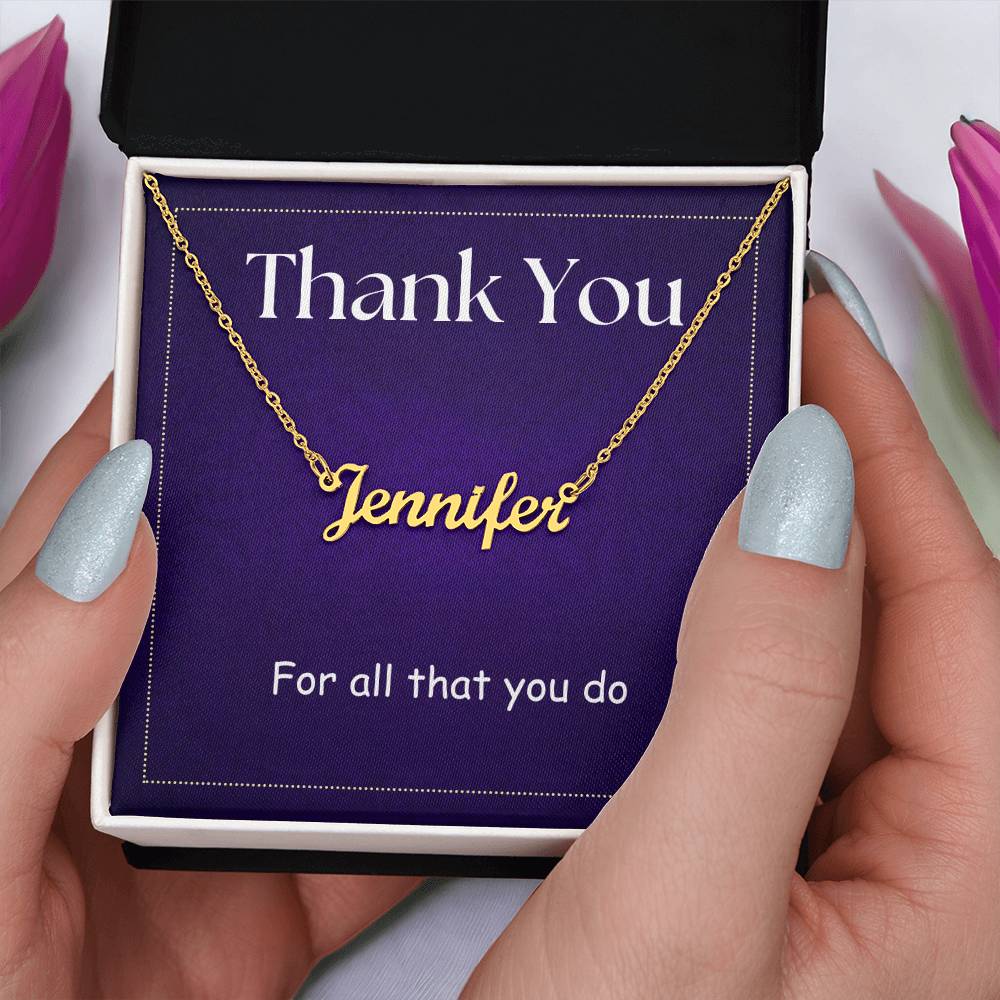 THANK YOU NAME NECKLACE