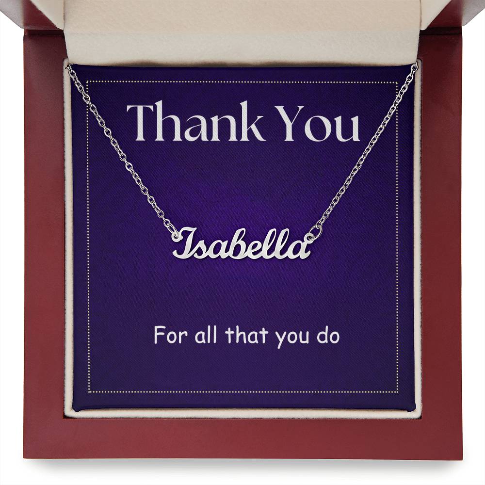 THANK YOU NAME NECKLACE