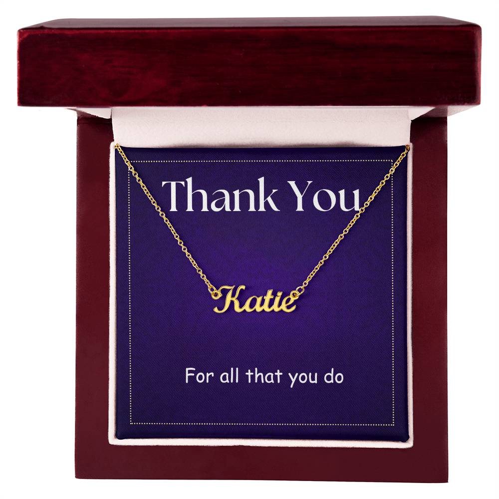 THANK YOU NAME NECKLACE