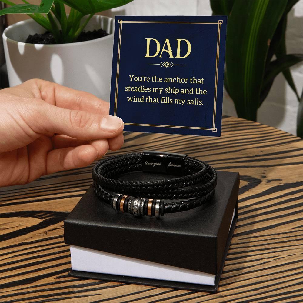 MY DAD - LEATHER BRACELET WITH GIFT MESSAGE