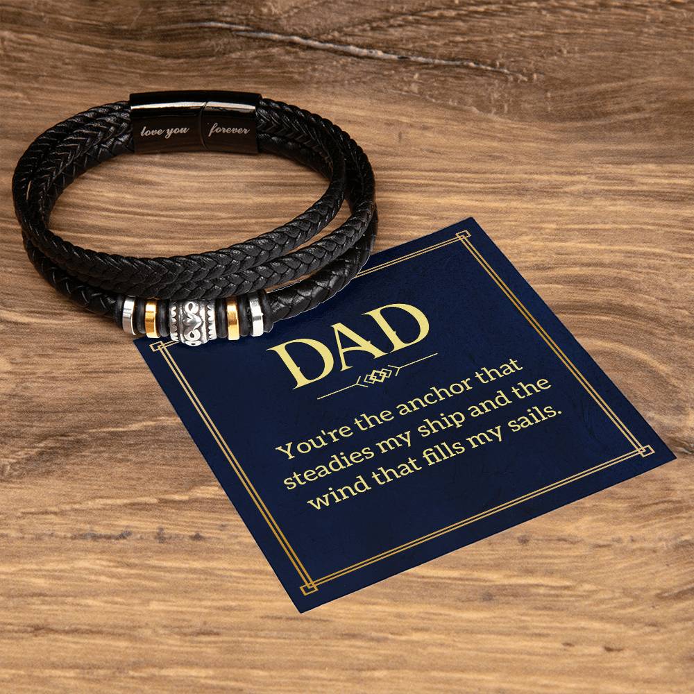 MY DAD - LEATHER BRACELET WITH GIFT MESSAGE