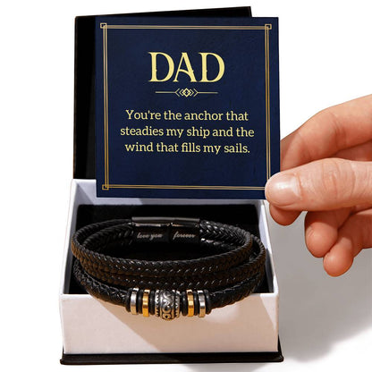 MY DAD - LEATHER BRACELET WITH GIFT MESSAGE