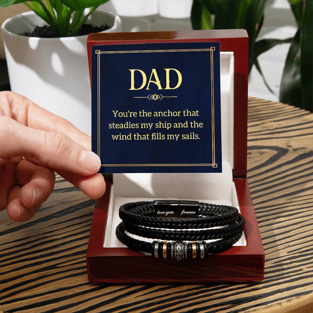 MY DAD - LEATHER BRACELET WITH GIFT MESSAGE