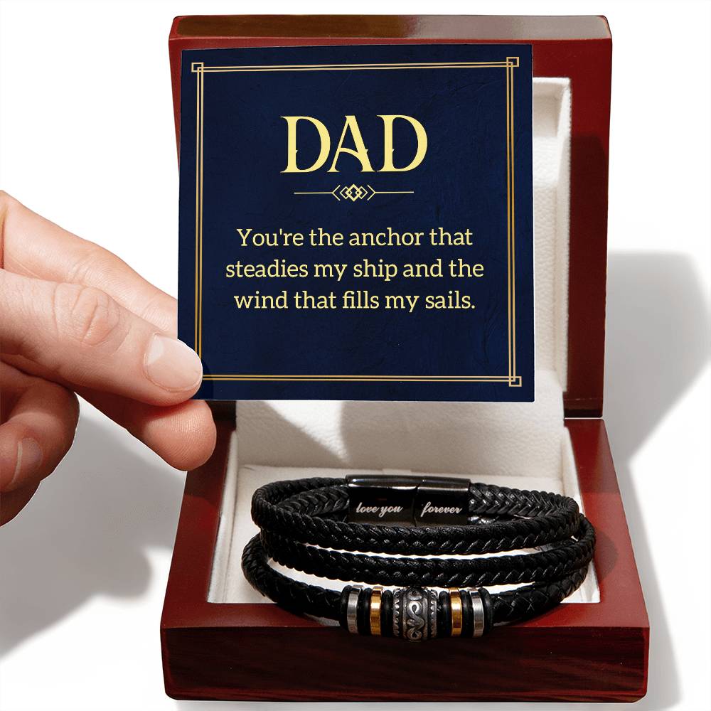 MY DAD - LEATHER BRACELET WITH GIFT MESSAGE