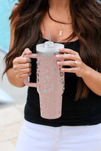 Pink Stainless Steel Portable Leopard Tumbler Mug