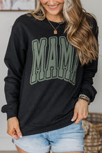 Mama Graphic Print Crewneck  in Black