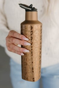 Gold Leopard Print Stainless Steel Insulated Water Bottle