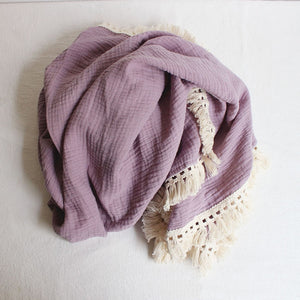 BABY BLANKET WITH TASSELS & ORGANIC COTTON