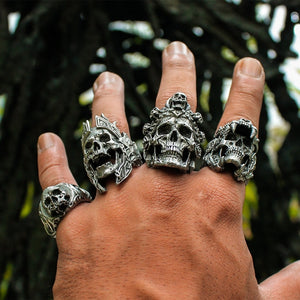 INDIAN JAGUAR WARRIOR SKULL RING