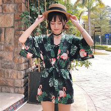 KIMONO IN FLAMINGO PRINT