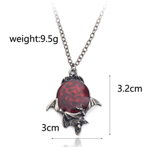 VAMPIRE BAT RED CRYSTAL PENDANT