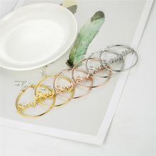 NAME EARRINGS STAINLESS STEEL HOOPS