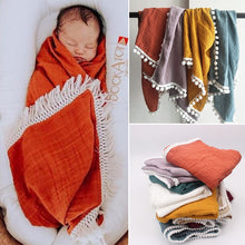 BABY BLANKET WITH TASSELS & ORGANIC COTTON