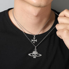 SKULL CROSS SATURN NECKLACE