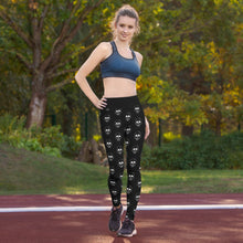 Halloween White Skull Leggings in Black