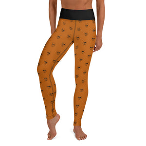 Halloween Skull Leggings in Burnt Orange