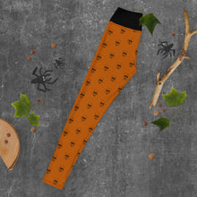 Halloween Skull Leggings in Burnt Orange