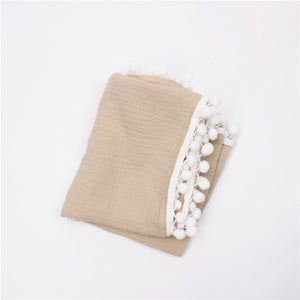 BABY BLANKET WITH TASSELS & ORGANIC COTTON