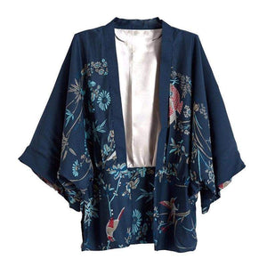 KIMONO IN NAVY & PHOENIX PRINT