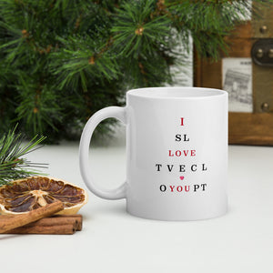 I LOVE YOU EYE CHART MUG