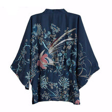 KIMONO IN NAVY & PHOENIX PRINT